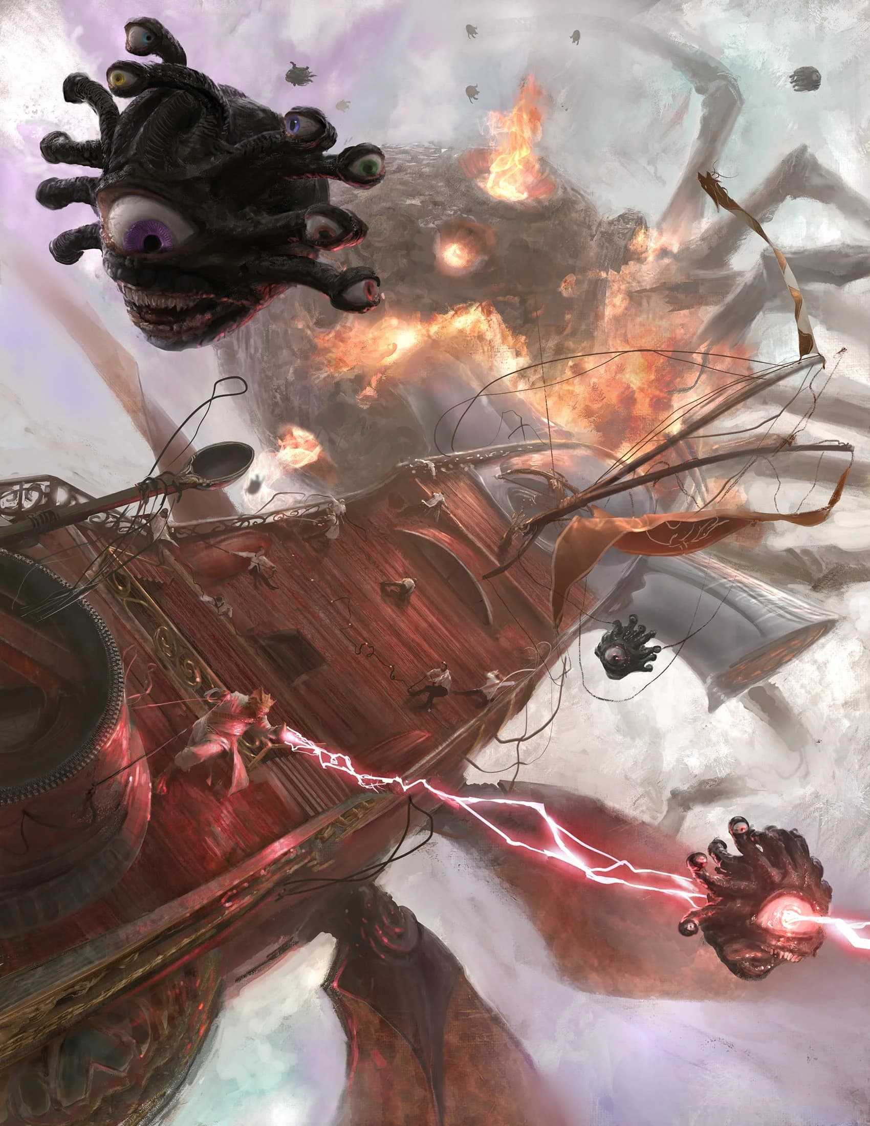 A hammerhead ship collides with a tyrant ship in the Astral Sea