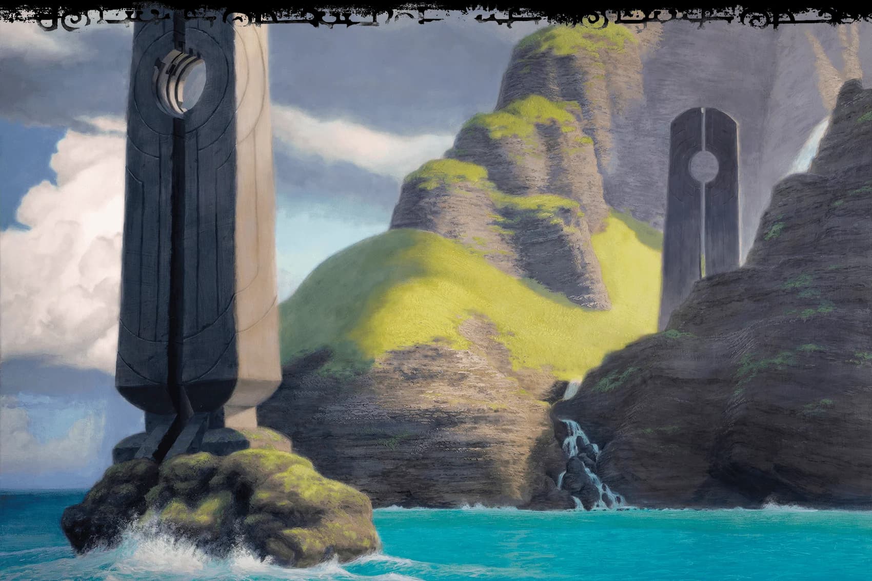 The Sword Coast of the Forgotten Realms holds many giant-built ruins featuring massive stone monoliths with keyhole-like openings