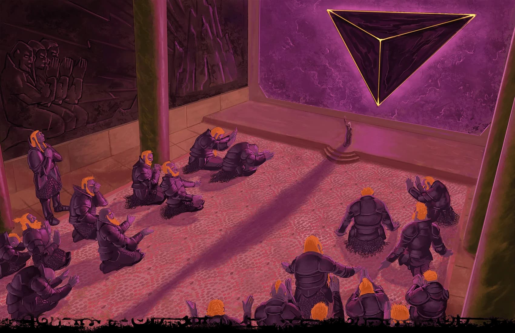 King Snurre's hall houses a temple where drow priests lead rites to the Elder Elemental Eye
