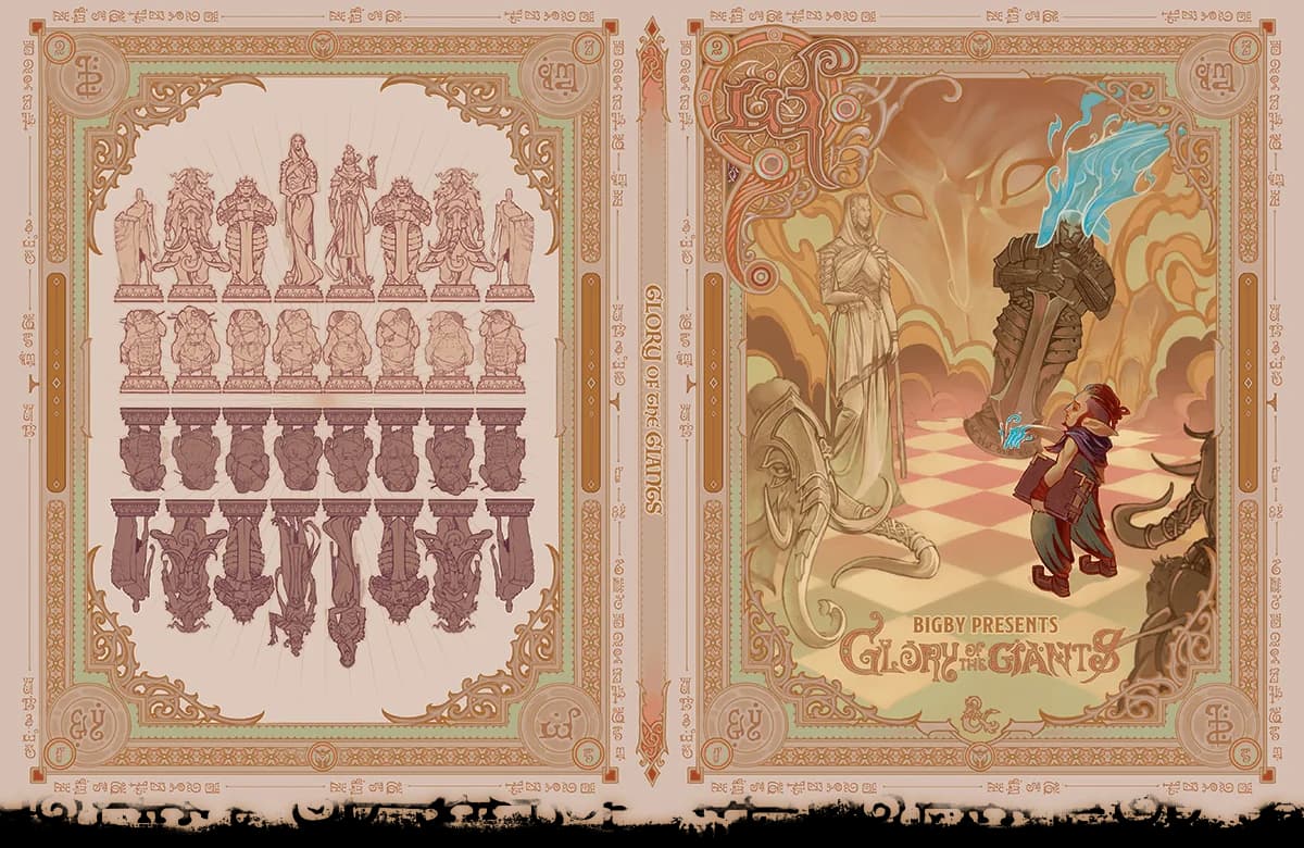 On the Alt-Cover: Bigby plays chess—a game whose Giant name translates to "war of the stone kings"—with a stone giant in this cover by Olena Richards.