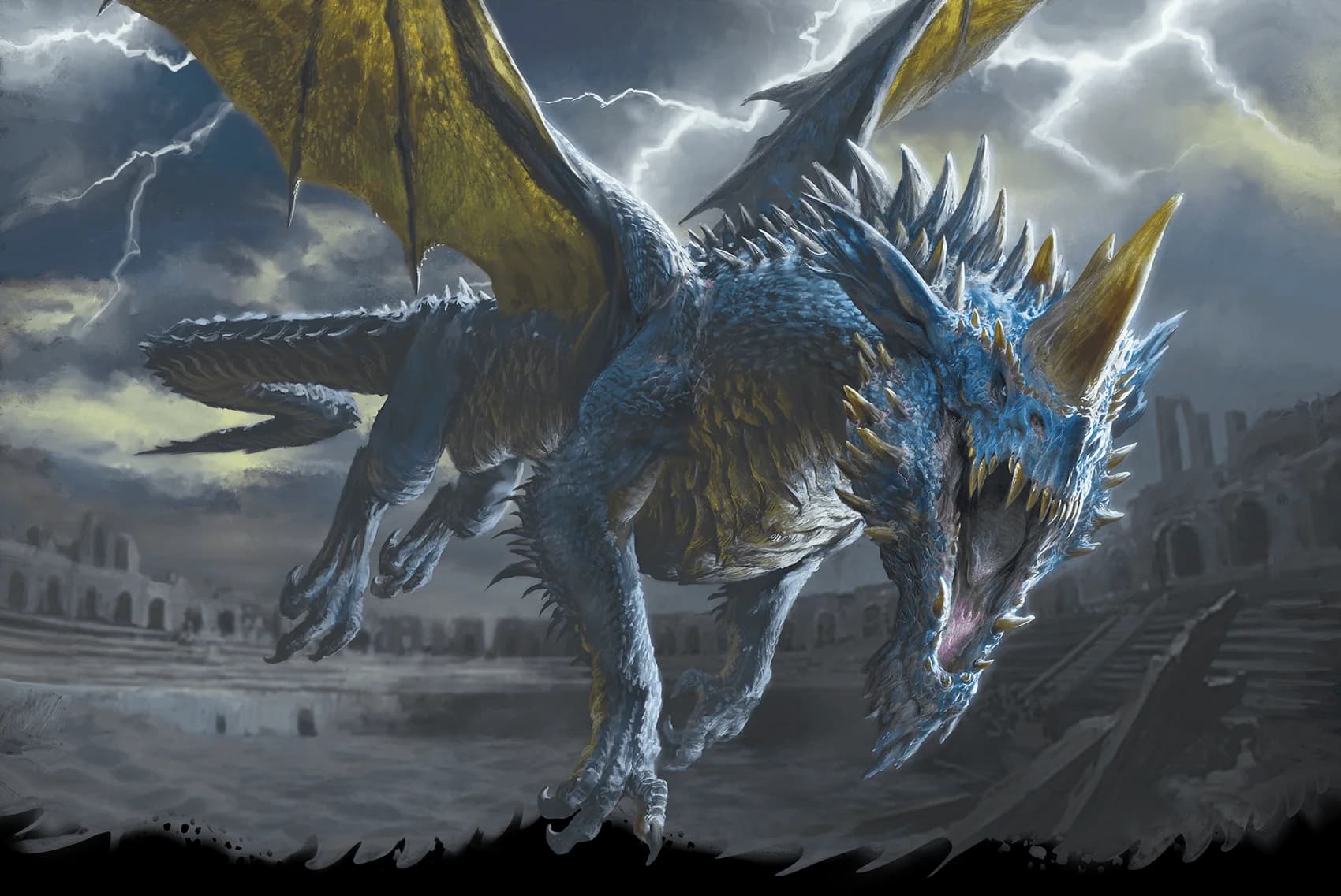 Iymrith, "Doom of the Desert," flies above her lair