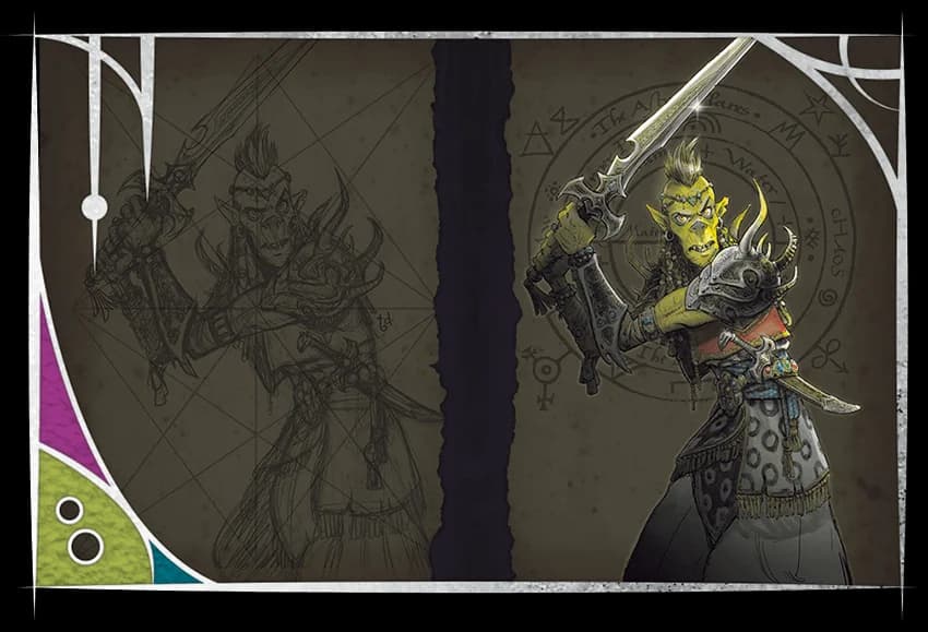 On the Alt-Cover: Artist Tony DiTerlizzi depicts a githyanki warrior, the most recent in a long tradition of gith to explore the planes and model for the covers of hardback bestiaries.