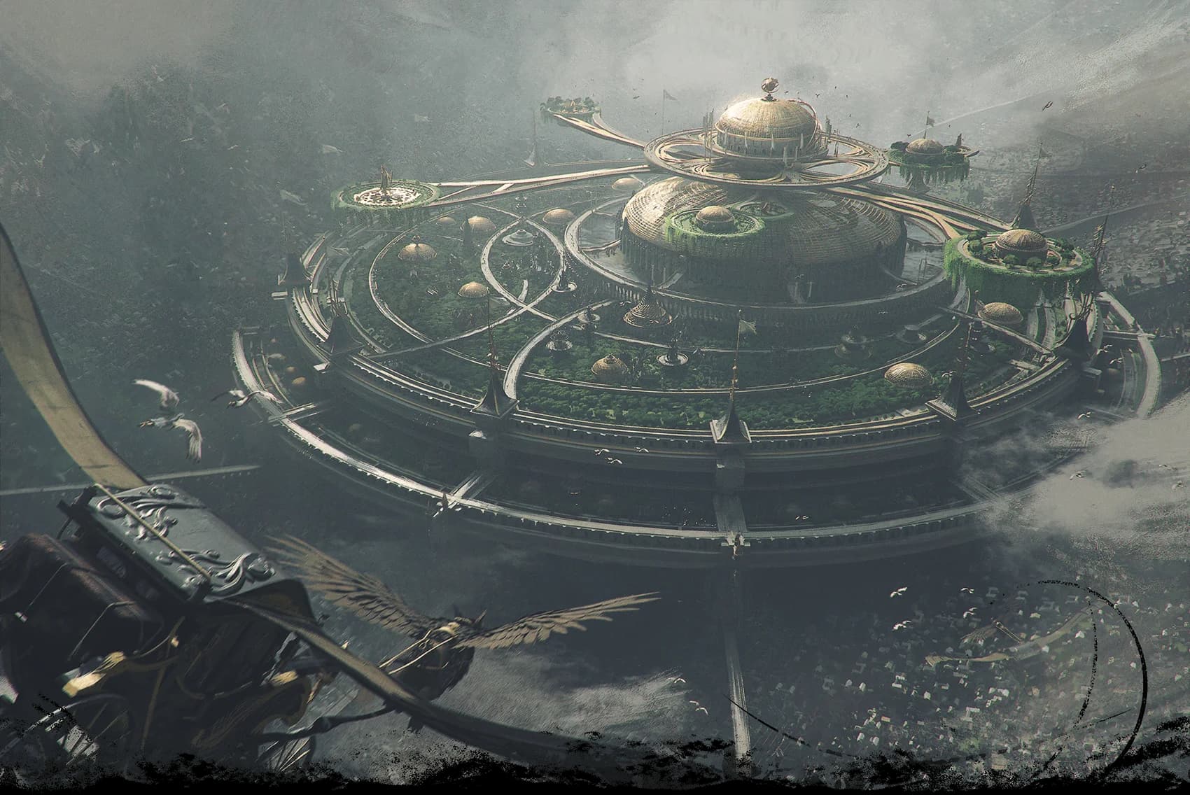 Citizens of Sigil make their voices heard in the Hall of Speakers, a magnificent public forum in the Clerks' Ward