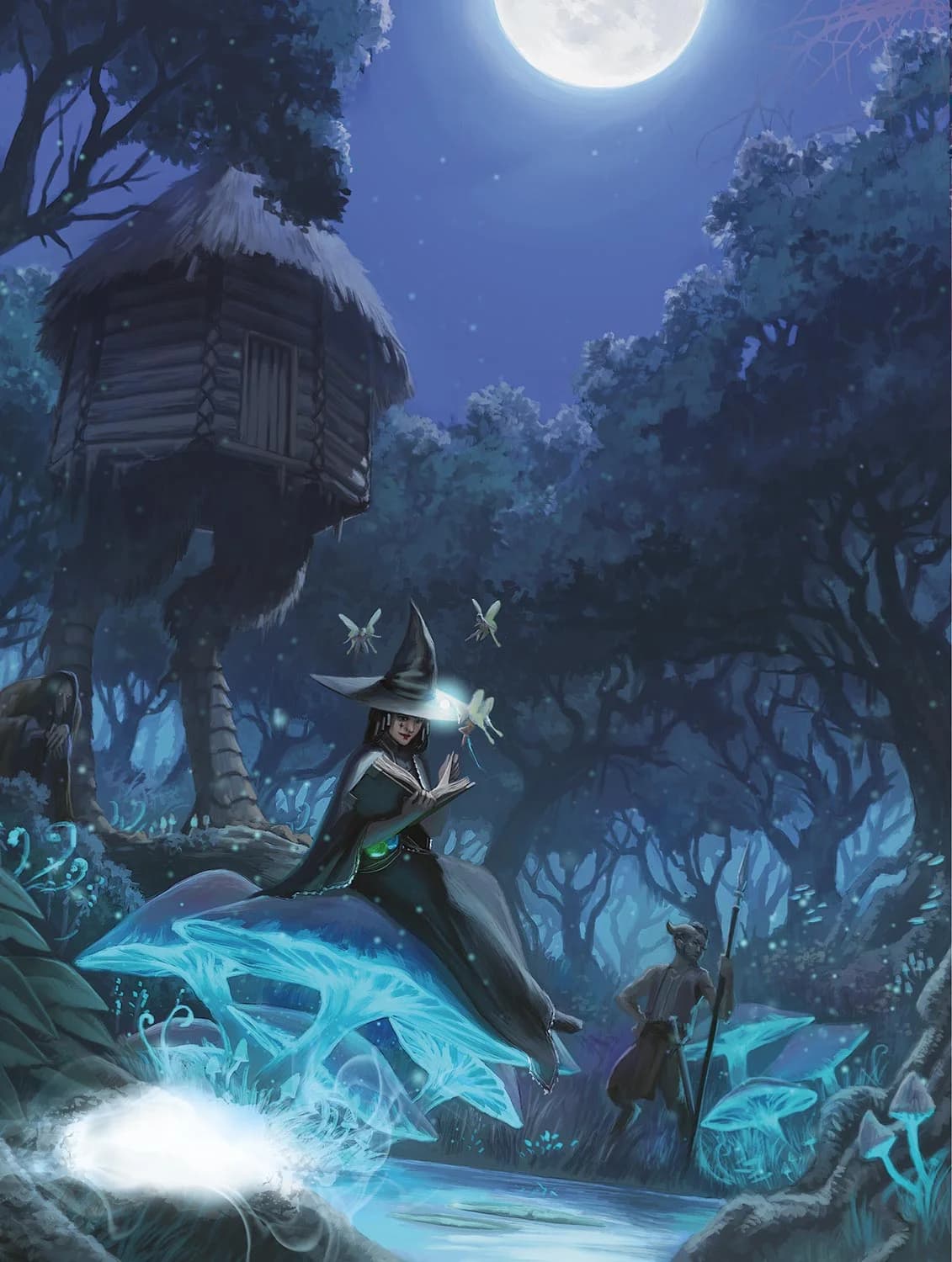 The wizard Tasha studies magic outside the hut of her adoptive mother, Baba Yaga