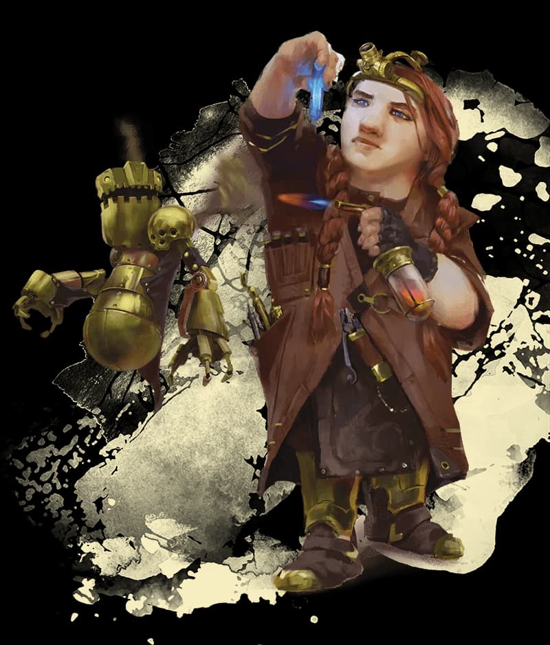 Dwarf Alchemist with Homunculus Servant