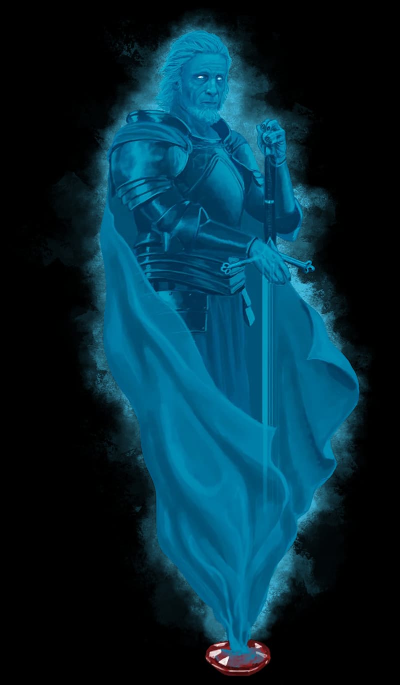 A spirit escapes a gemstone